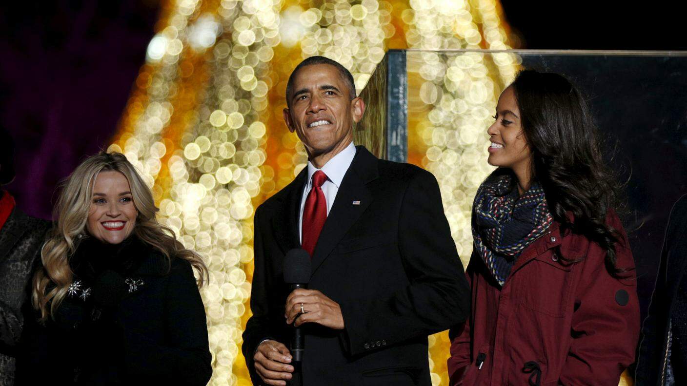 Reese Whiterspoon, Barack Obama e la figlia di quest'ultimo Malia