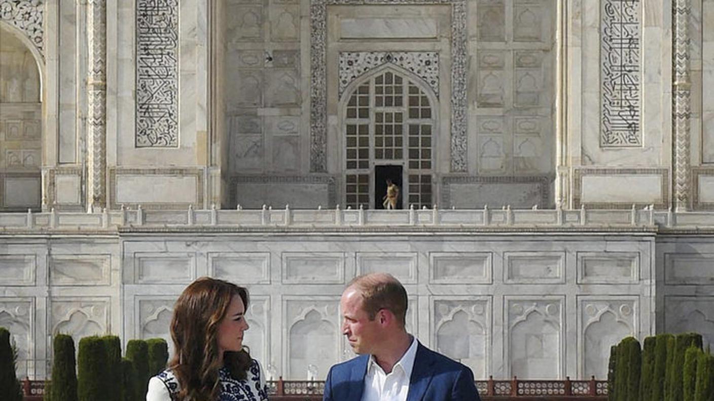 Il duca e la duchessa di Cambridge sabato al Taj Mahal
