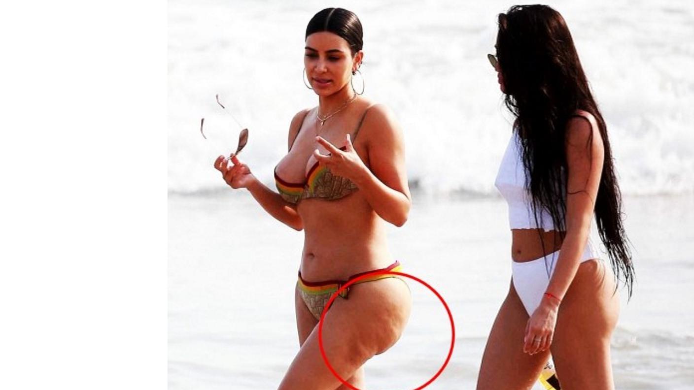 Una foto "cattiva" di Kim Kardashian in spiaggia pochi giorni fa