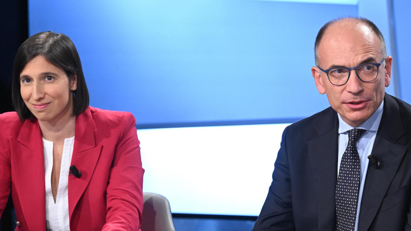 Elly Schlein Enrico Letta a Mezz'ora in più di Rai3