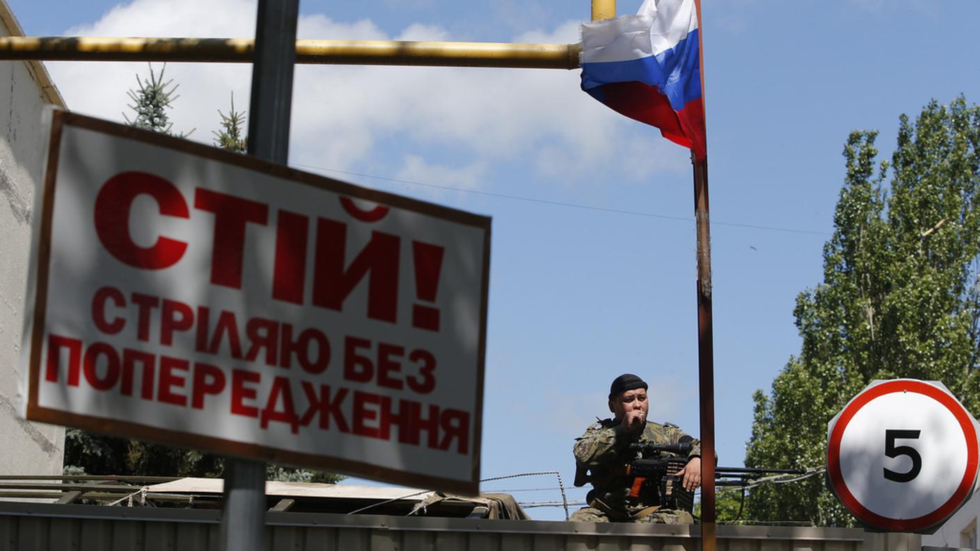 Soldati russi ad un posto di blocco