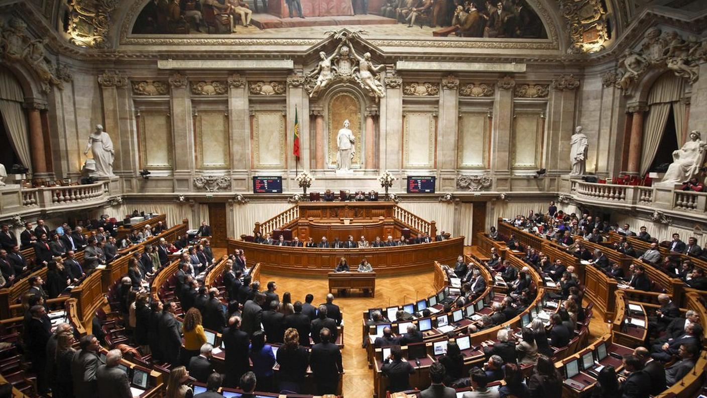 Un'immagine scattata oggi in Parlamento a Lisbona
