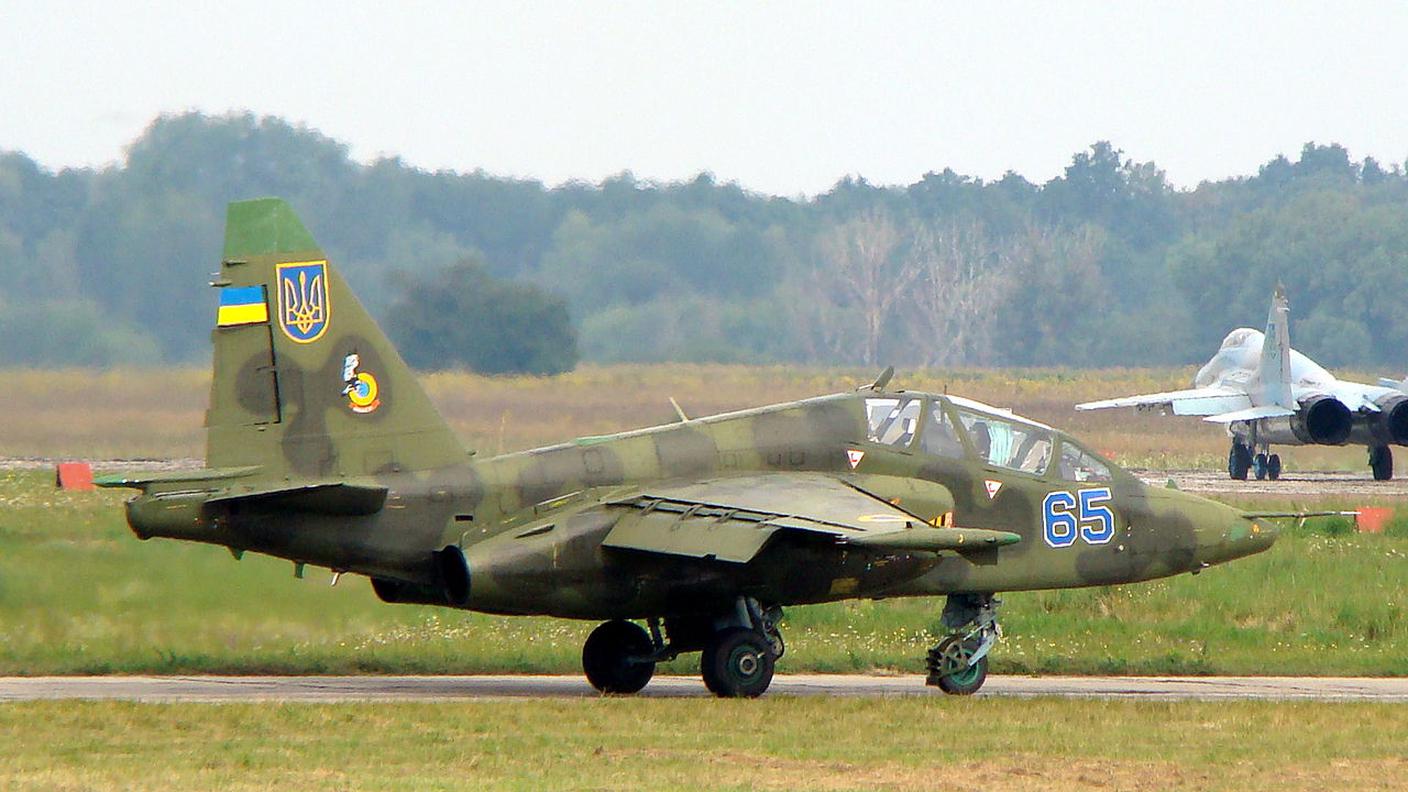 Un Sukhoi Su-25 ucraino simile a quelli abbattuti dai ribelli filorussi