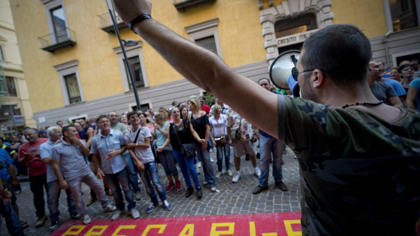 Una recente dimostrazione di protesta per il lavoro a Napoli 