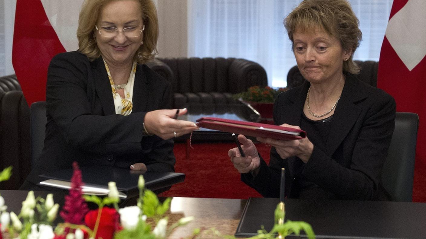 L'austriaca Maria Fekter con Eveline Widmer-Schlumpf