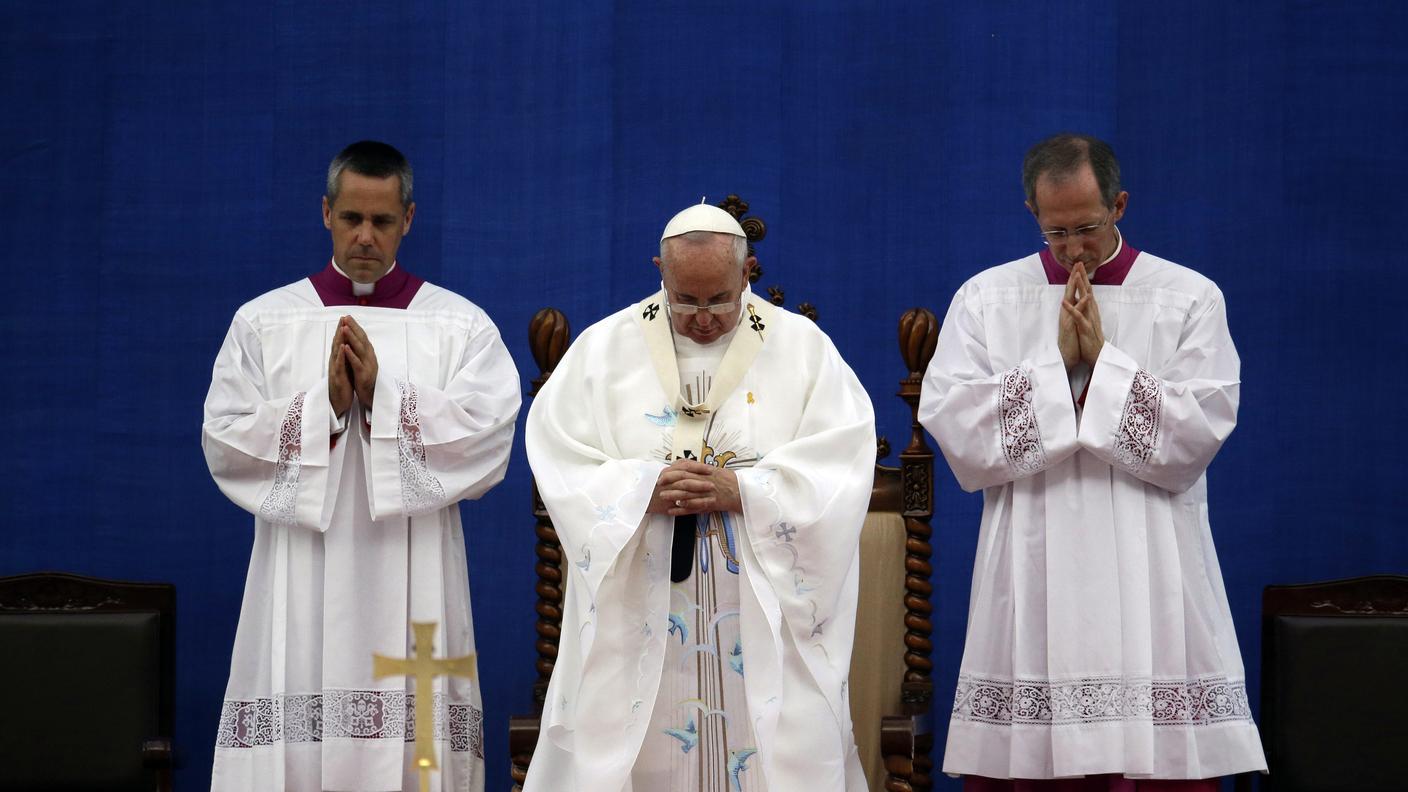 Papa Francesco durante la messa di venerdì a Daejeon