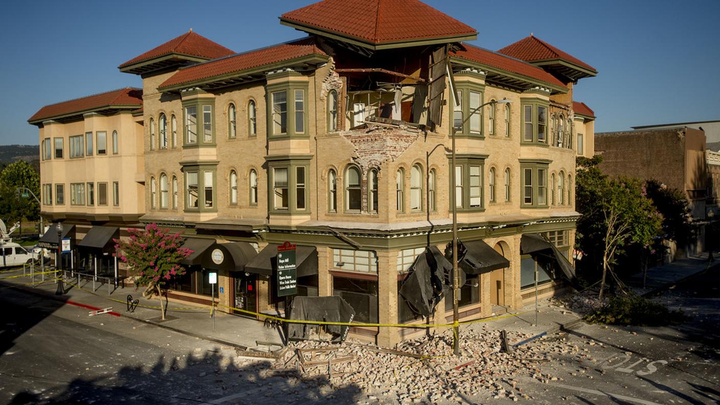 Un edificio gravemente danneggiato