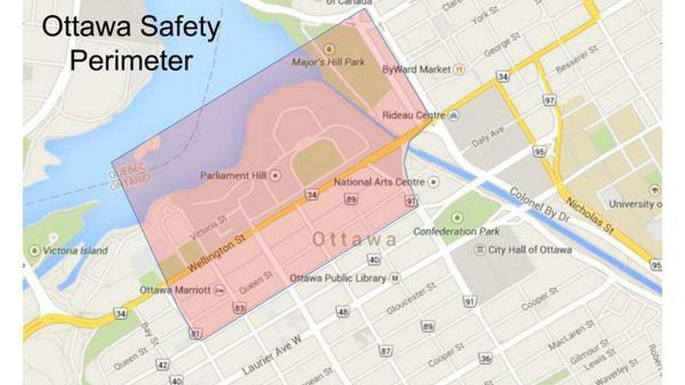 Ottawa: il perimetro di sicurezza