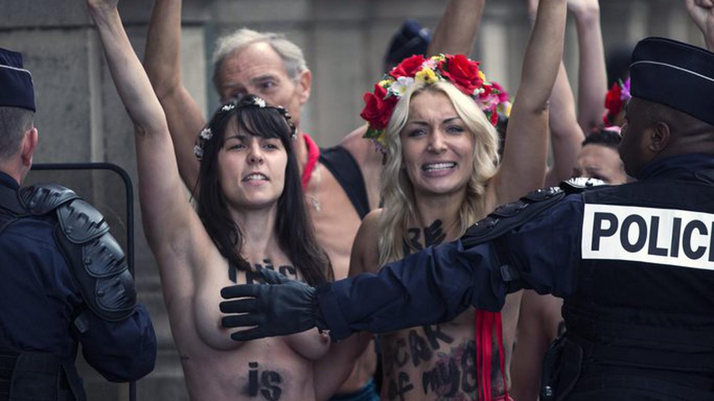 Un momento della protesta
