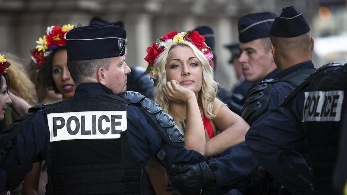 Un momento della protesta