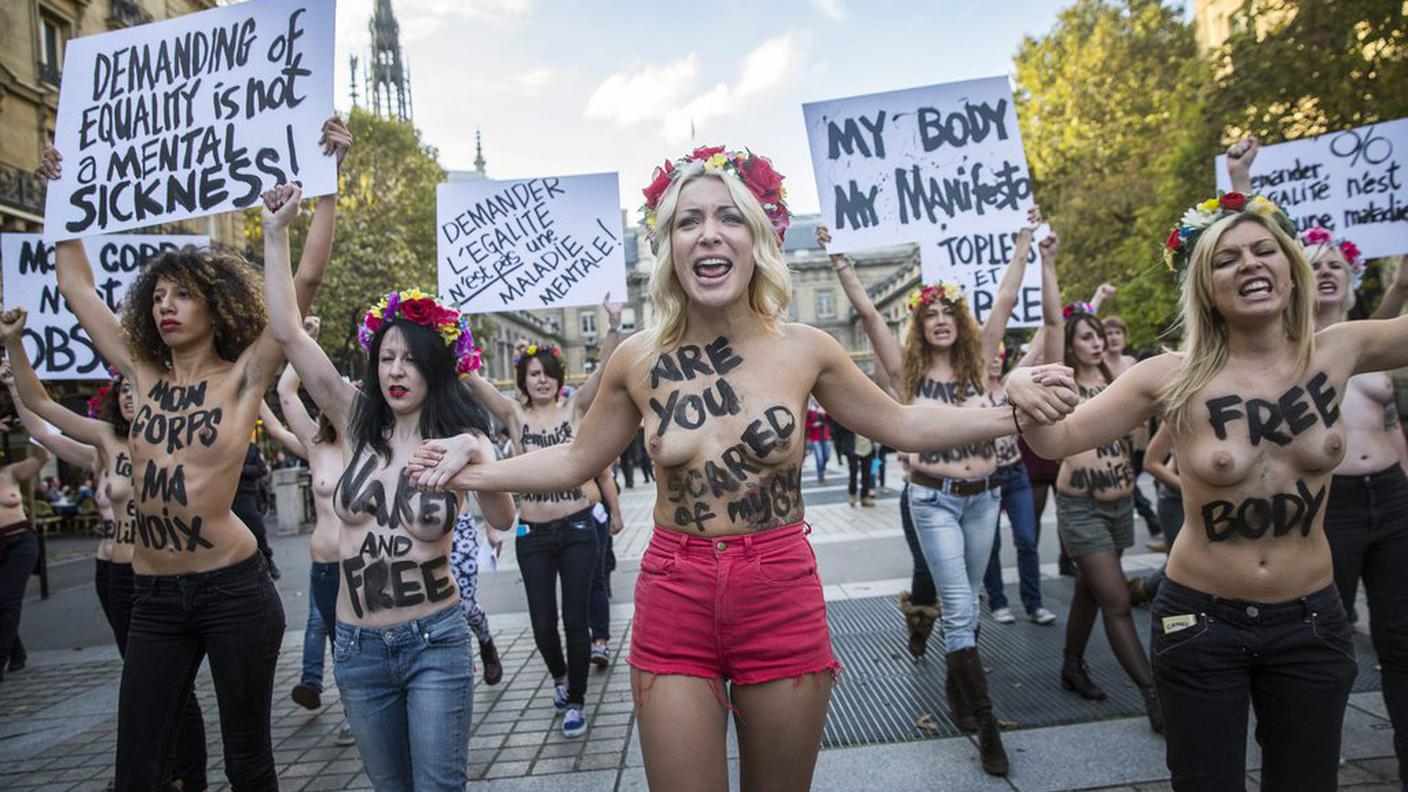 Un momento della protesta