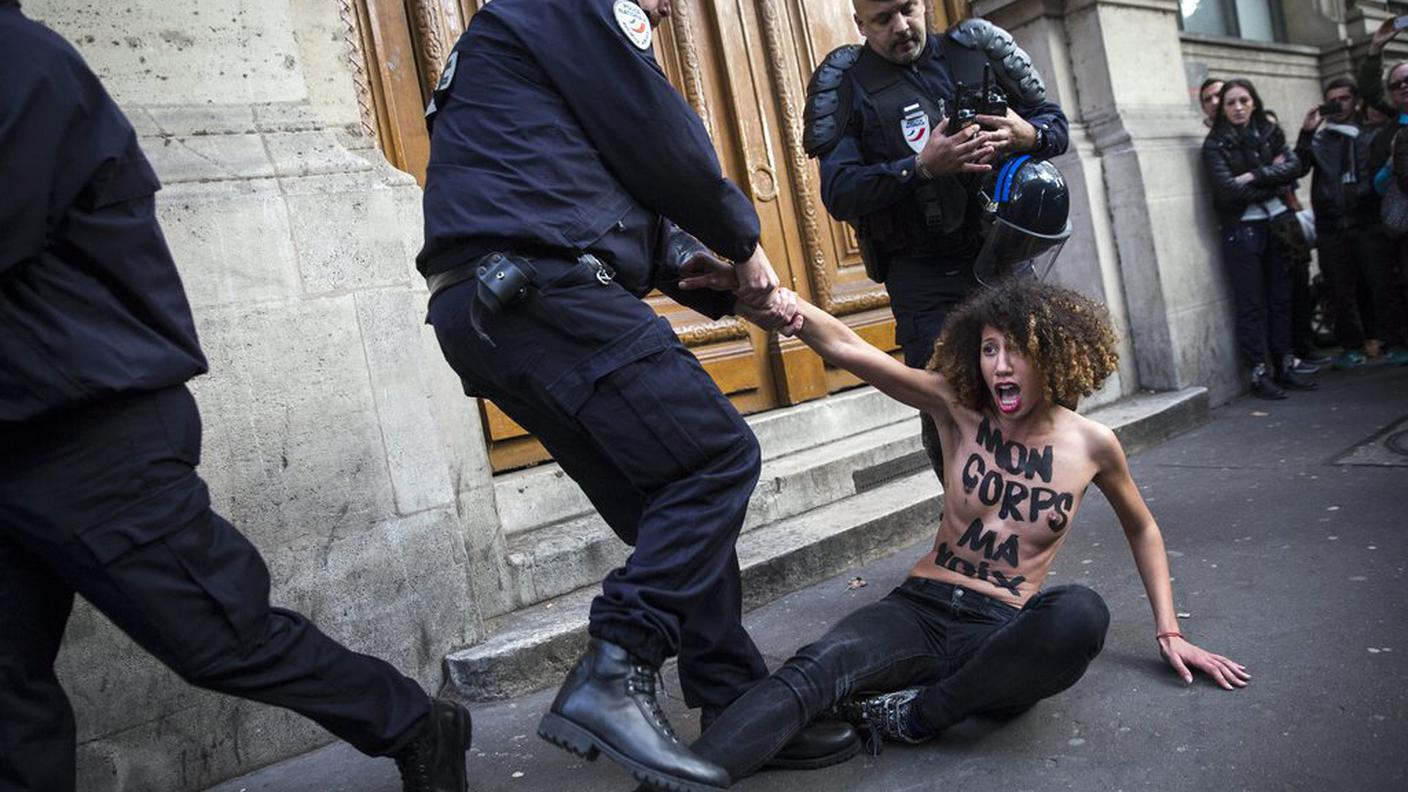 Un momento della protesta