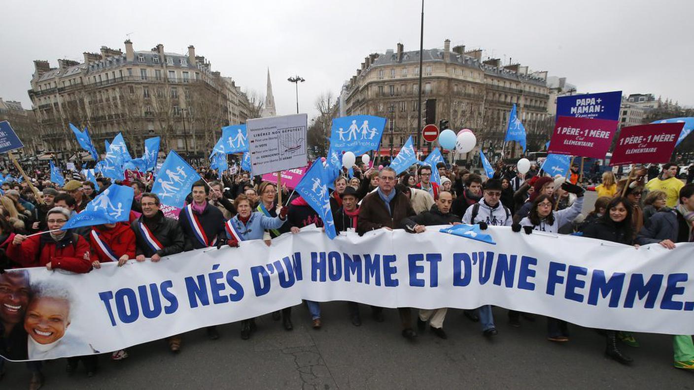 Manifestazione a Parigi contro nozze gay_13.1.2013_keystone.JPG