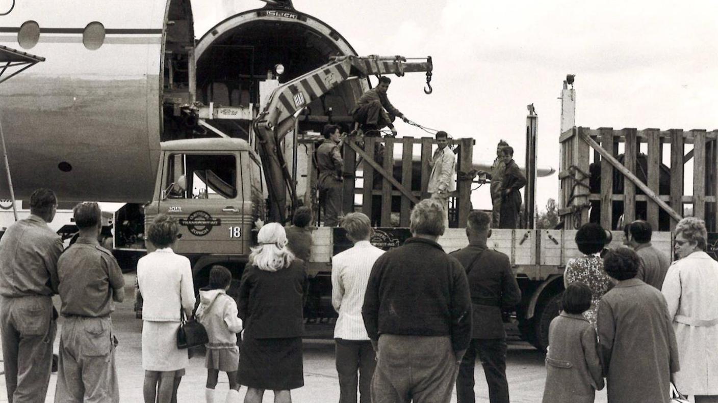 L'arrivo dell'elefantessa Druk a Zurigo nel 1968