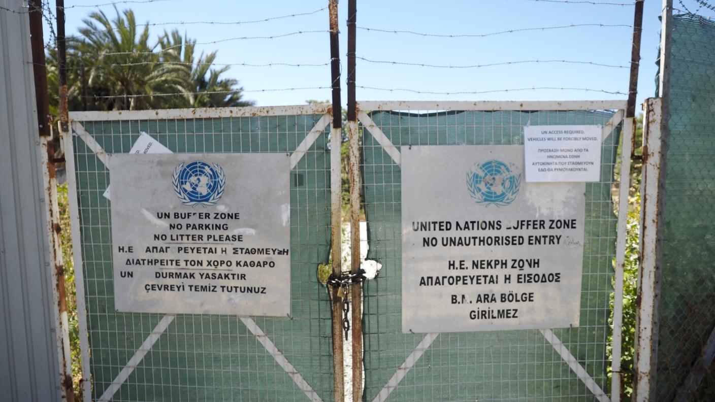 Limite della zona cuscinetto ONU dentro la capitale Nicosia