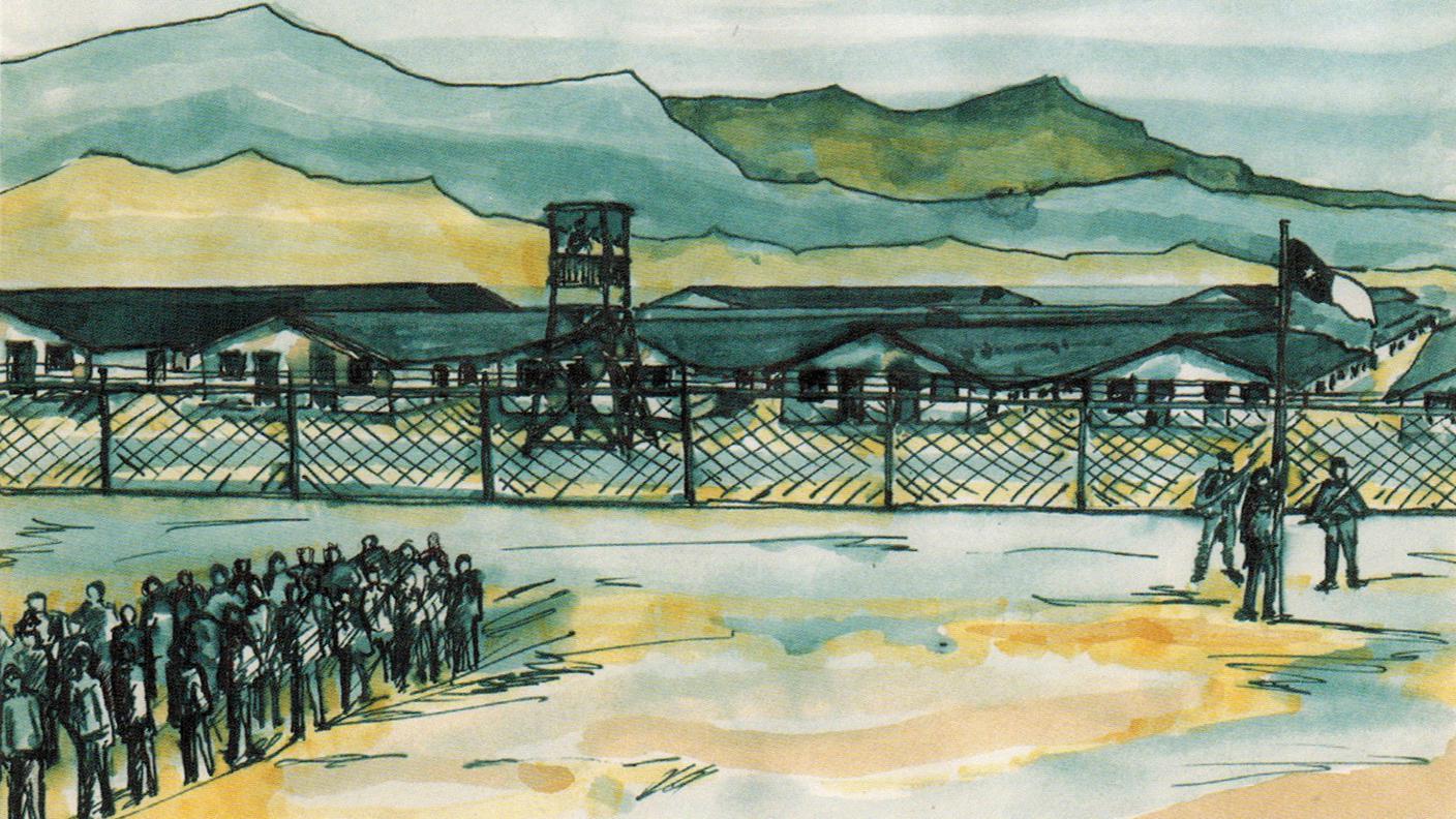 L'alzabandiera - Disegno di Enrique Olivares Aguirre