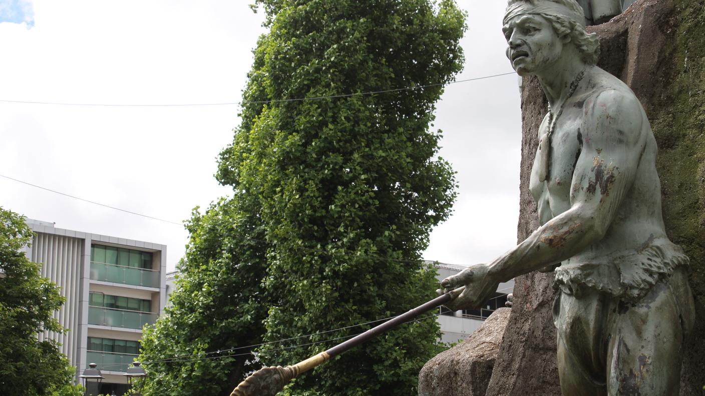 Il monumento a Capoulican, capo Mapuche, a Temuco