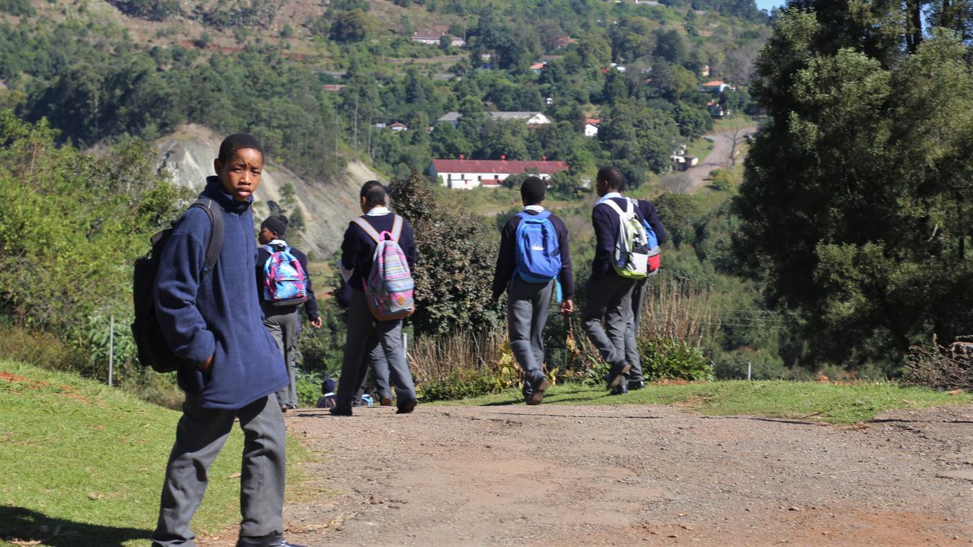 I ragazzi della scuola di Bulembu al termine delle lezioni