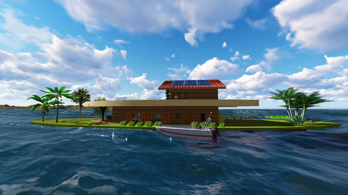 La casa galleggiante progettata dagli architetti turchi Buket Demirel e Selcan Uylas, per Kiribati 