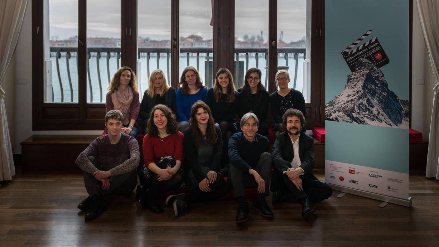 La squadra e i registi del festival "Cinema svizzero a Venezia"
