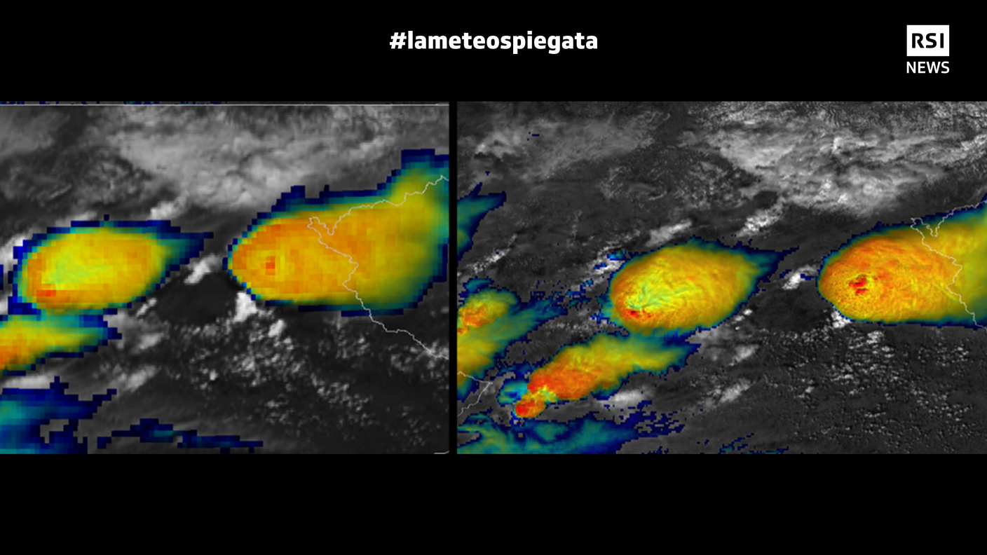 A sinistra l’immagine di nuvole temporalesche come sono viste oggi con i satelliti di seconda generazione_LOGO.png