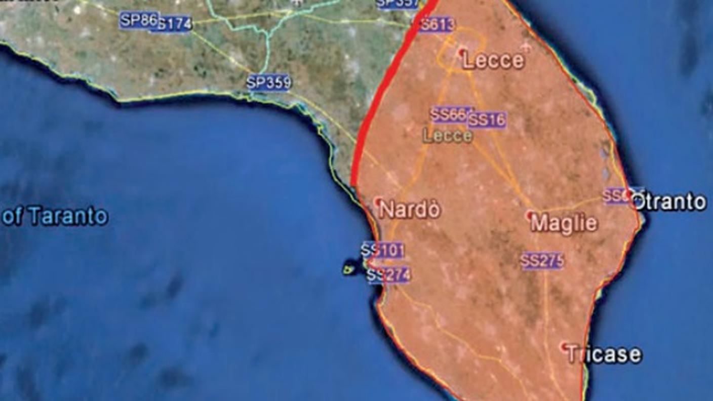 La zona colpita (clicca sull'immagine per ingrandirla)