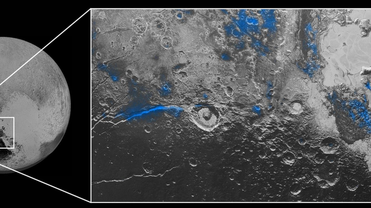 Il blu dei ghiacci del pianeta nano