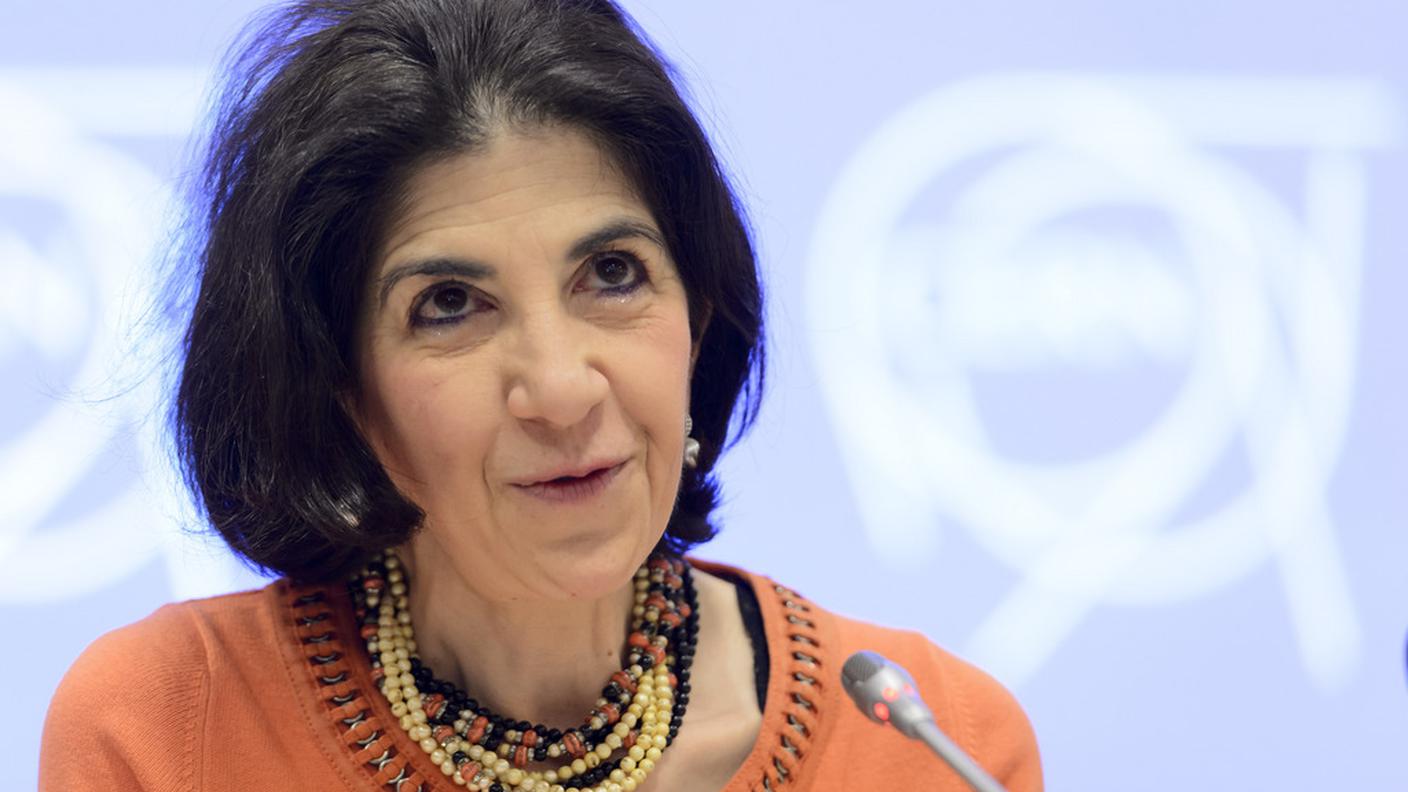 Fabiola Gianotti martedì a Meyrin, vicino a Ginevra