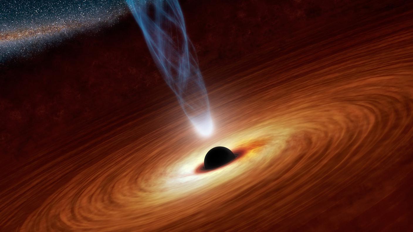 Illustrazione di un buco nero rilasciata dalla NASA