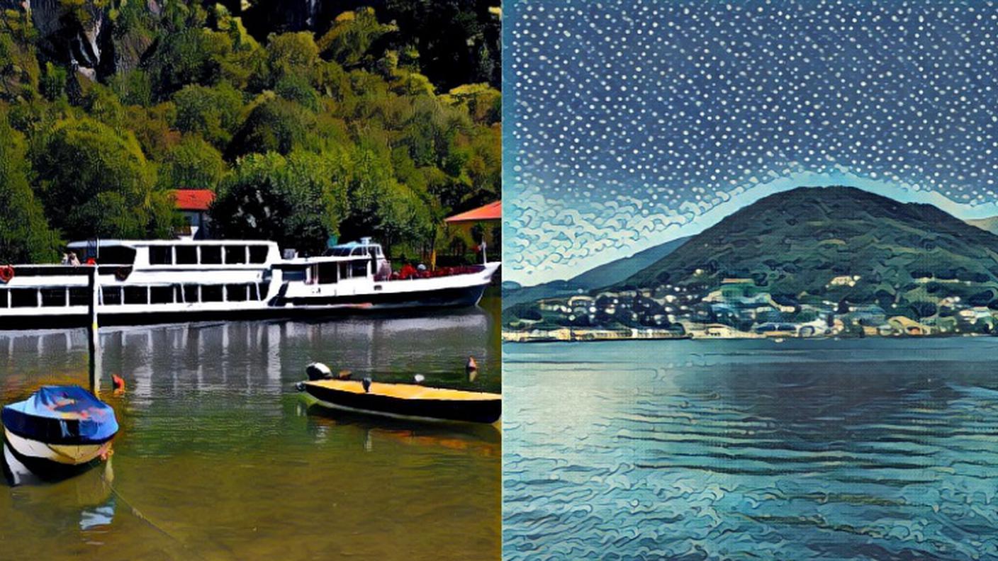Caslano e Ponte Tresa fotografati con l'App Prisma