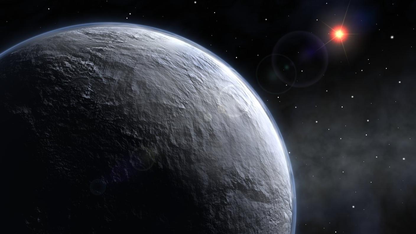 Ricostruzione artistica di un esopianeta ghiacciato