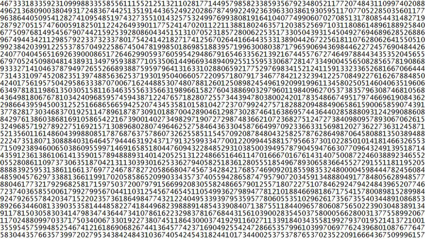Una piccola porzione del numero M77232917