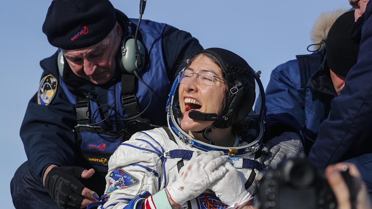 La gioia all'atterraggio di Christina Koch