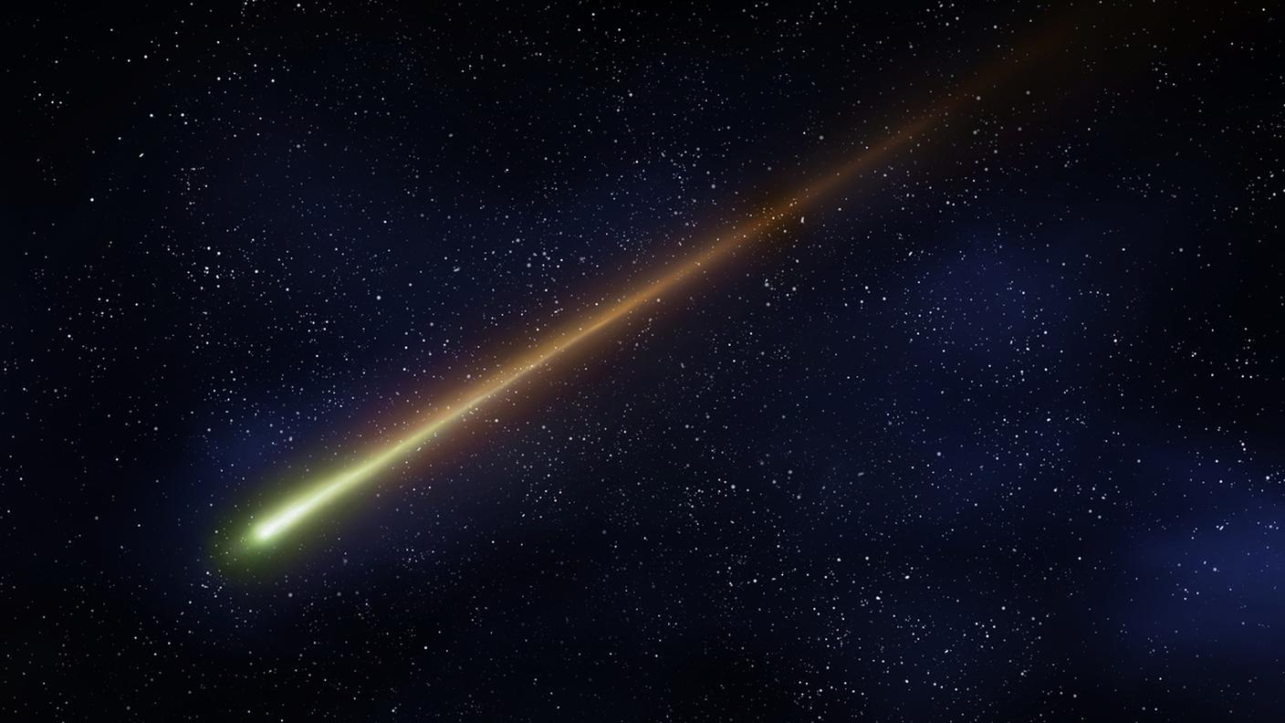 Una meteora di colorazione verde da un'immagine d'archivio