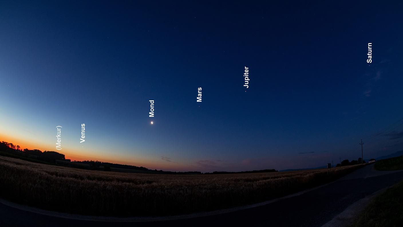 Un esempio di allineamento planetario verificatosi il 24 giugno del 2022 
