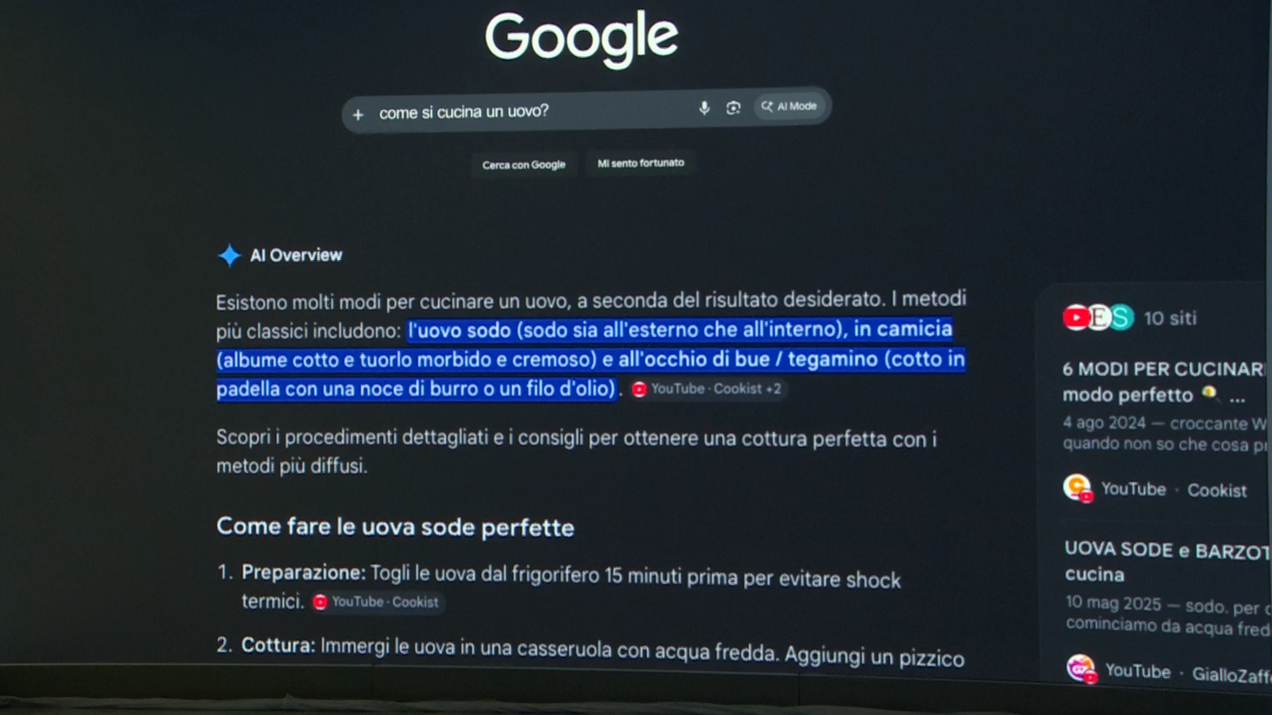 Risposta pronta, anche il motore di ricerca ha inglobato una propria IA