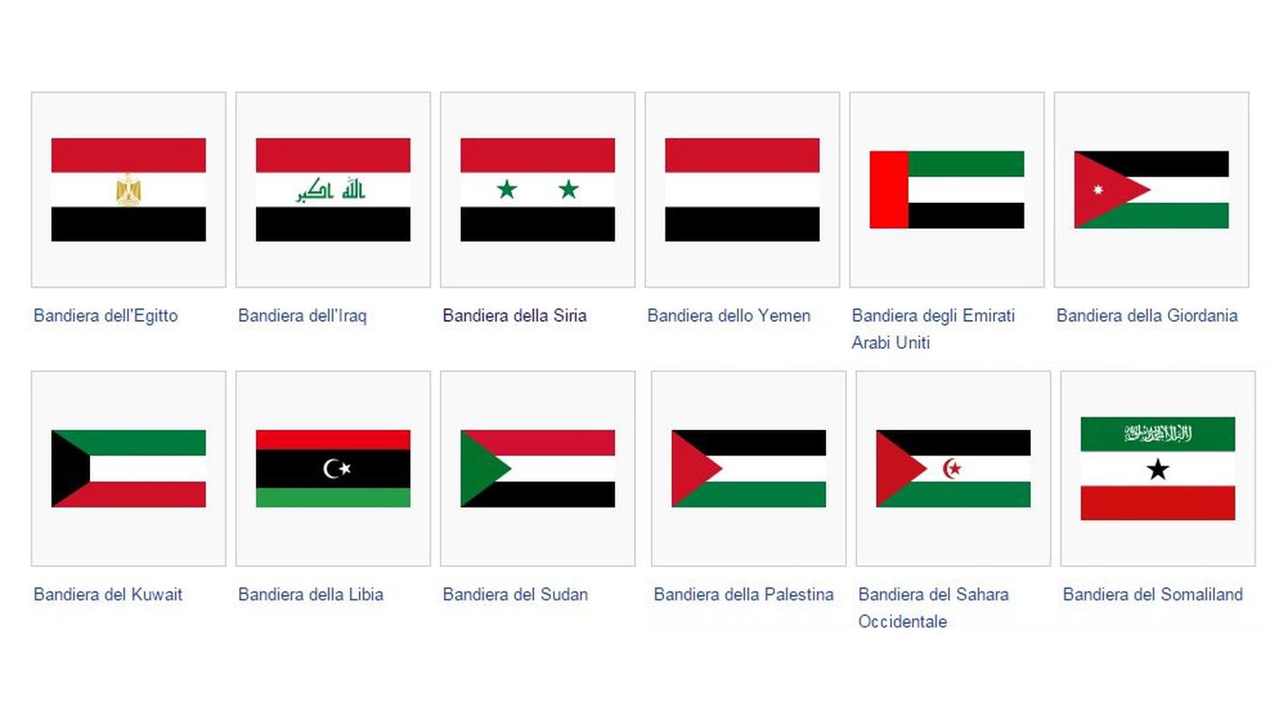 Bandiere con i colori panarabi