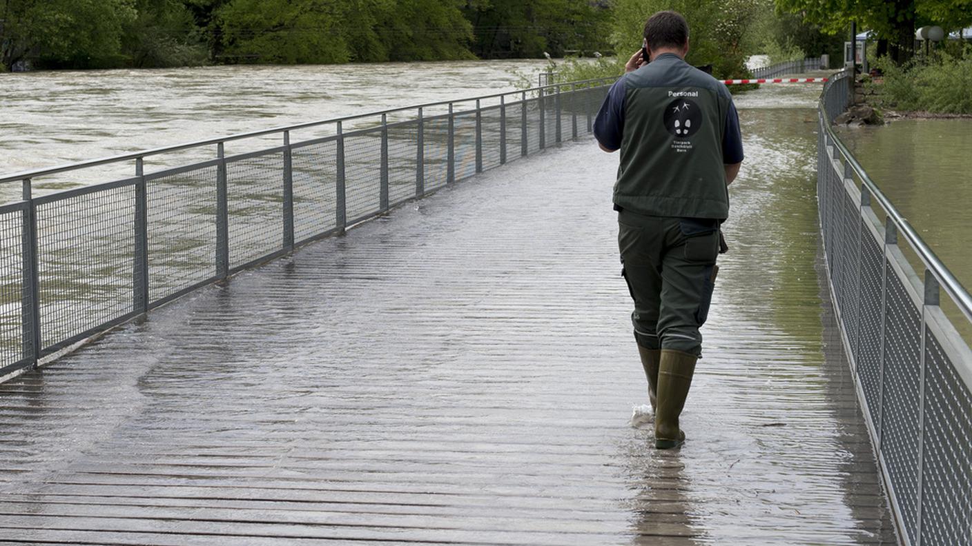 Il fiume Aare ingrossato a Berna