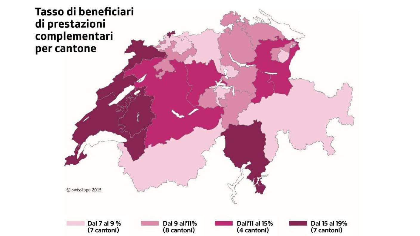 Tasso di beneficiari di prestazioni complementari per cantone