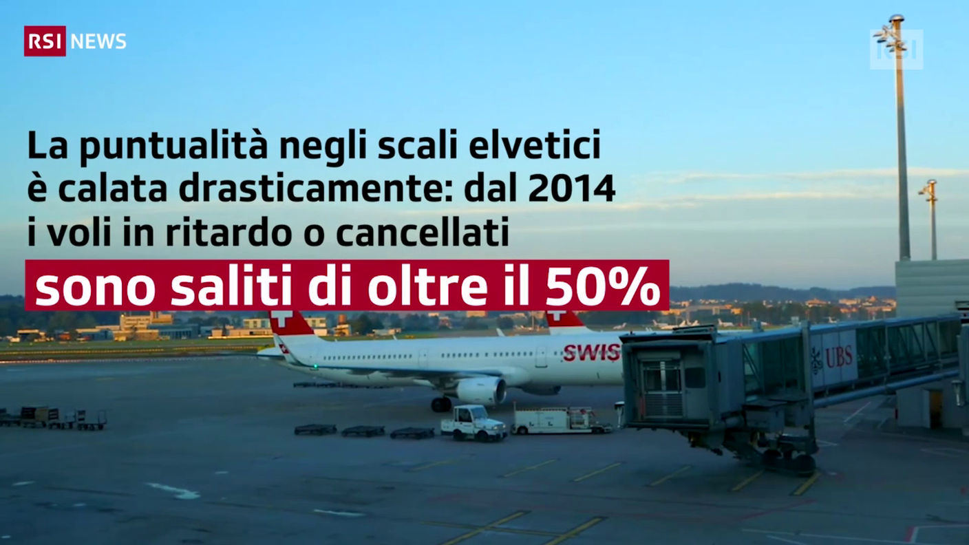 Sempre più voli in ritardo negli aeroporti svizzeri
