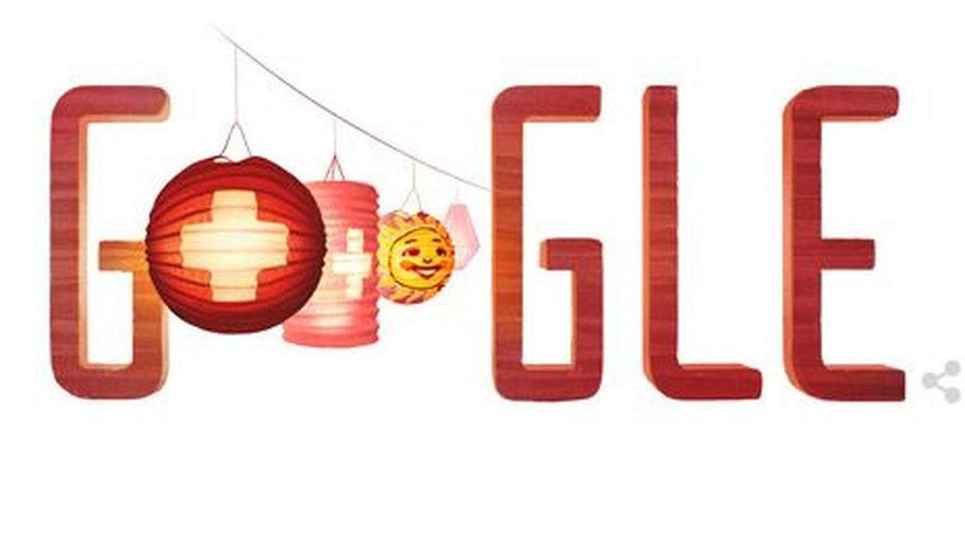 Festa in rete: la livrea di Google.ch in occasione del 1° Agosto