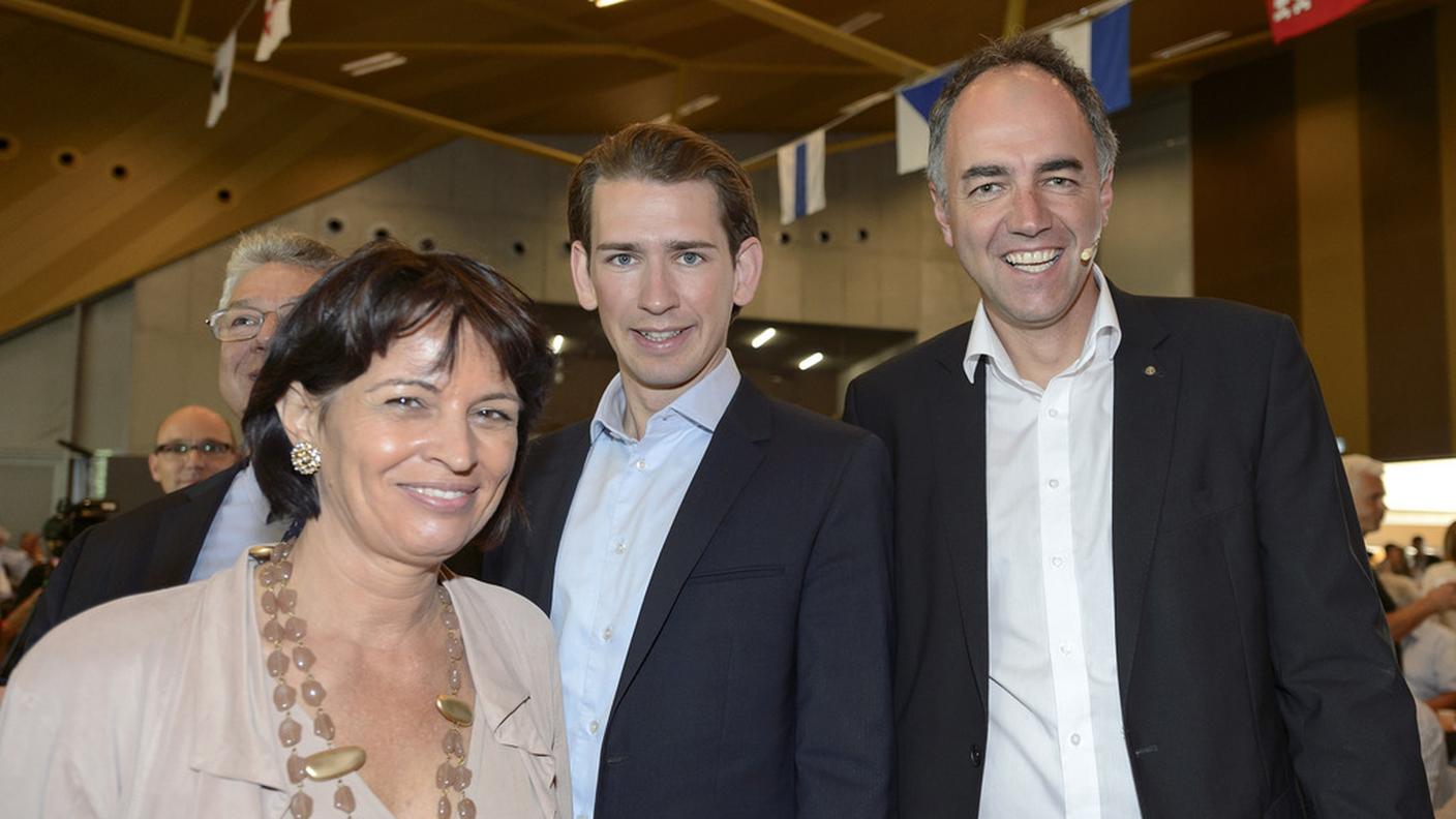 Il ministro austriaco tra Leuthard e Darbellay