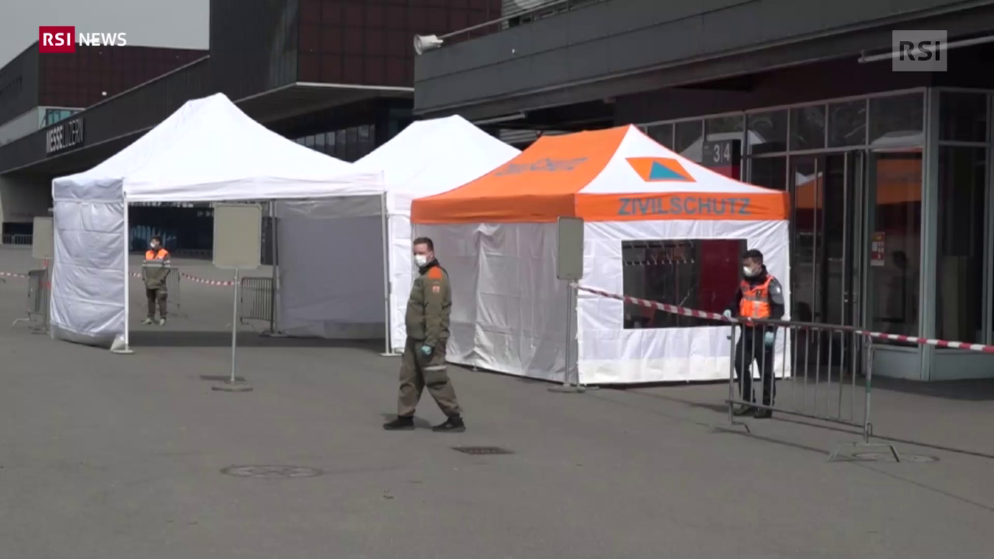 Lucerna: il drive-in dei tamponi per il coronavirus