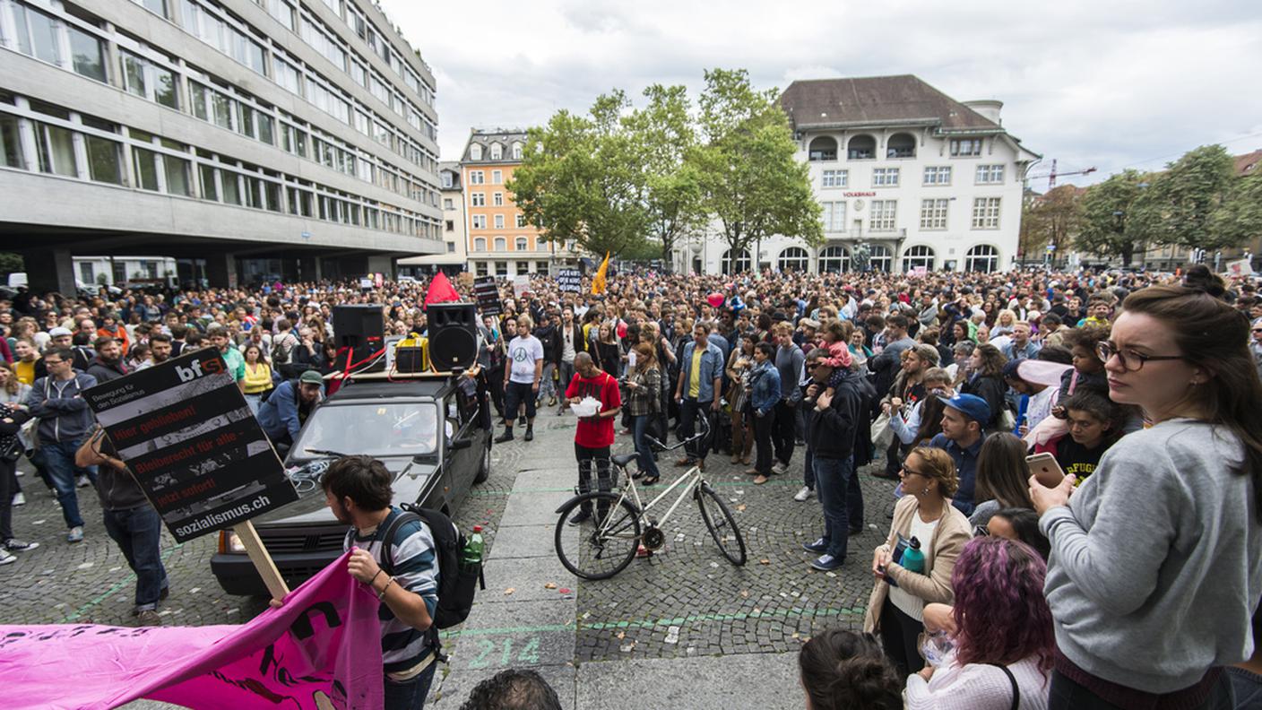 La manifestazione organizzata sabato del collettivo "Basislager"