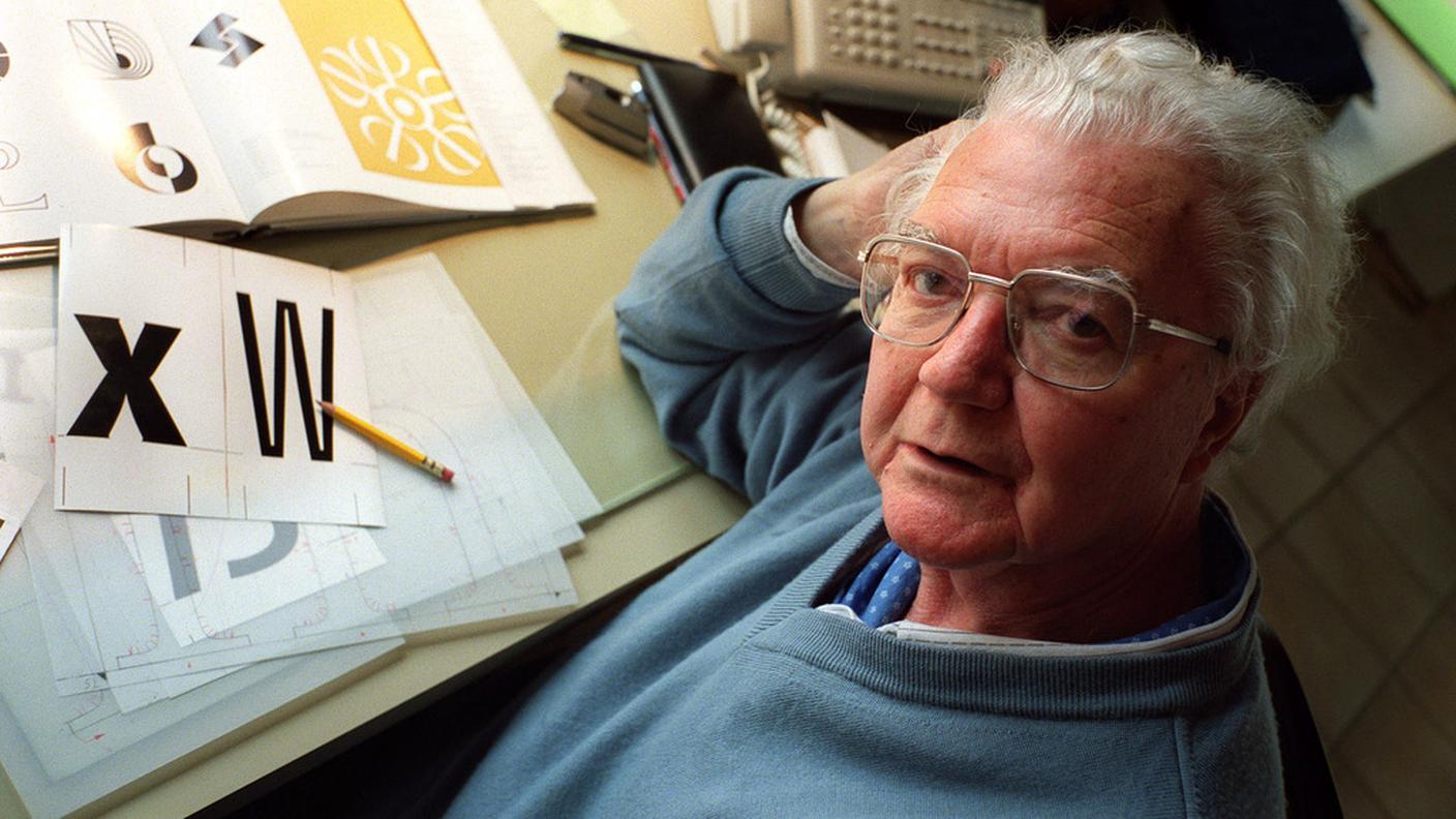 Adrian Frutiger nel suo atelier bernese