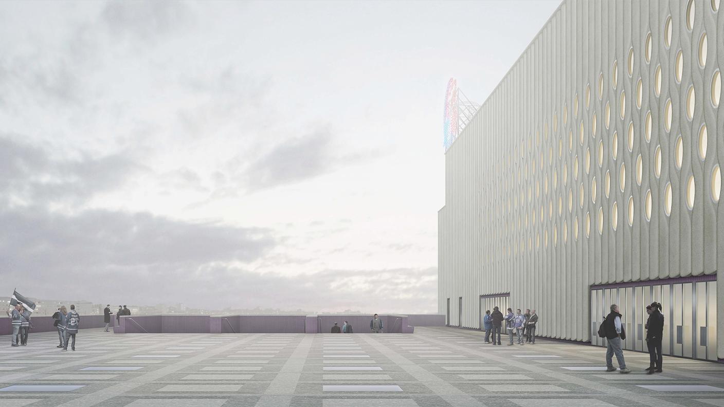 La terrazza della progettata arena
