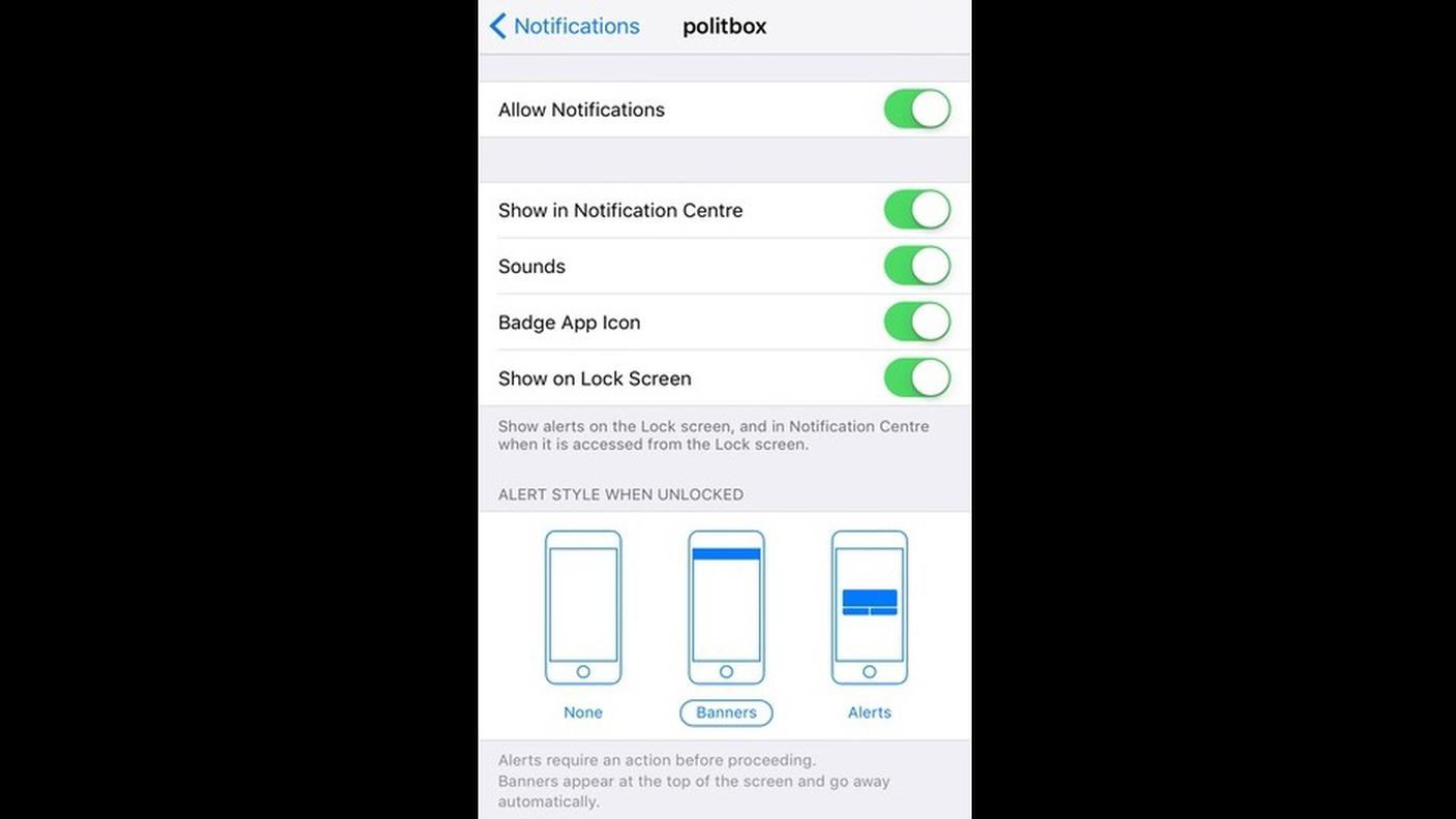 politbox notifiche