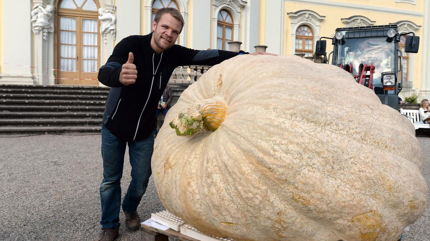 In posa con la super zucca