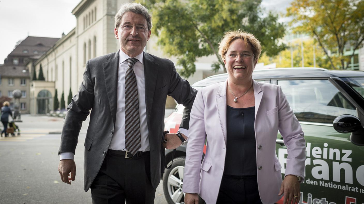 Heinz Brand con Magdalena Martullo-Blocher