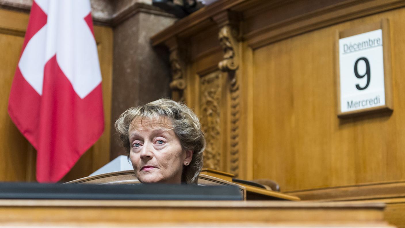 Widmer-Schlumpf davanti all'Assemblea federale
